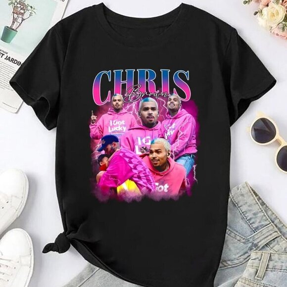 Jaci
H Other - Chris Brown 90s Vintage Bootleg Graphic Homage T Shirt .